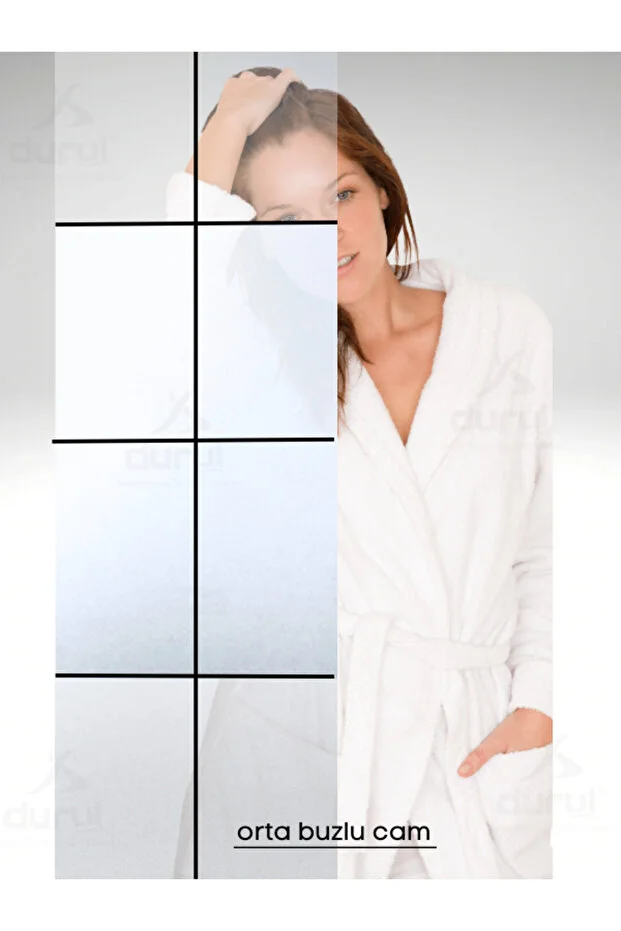 Duşakabin Kare Siyah Çizgi Ortası Buzlu